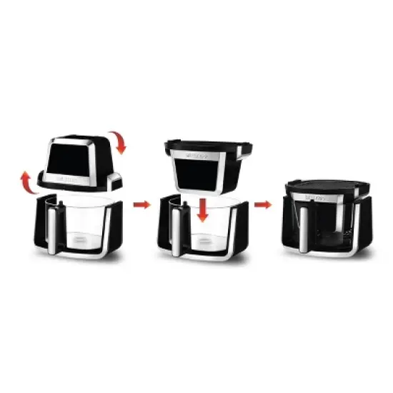 Gourmia 7-Qt. Fry &lsquo;N Fold Digital Air Fryer with 10 Presets & Guided Cooking - Black: Stainless Steel, 1500W, Dishwasher-Safe image {6}