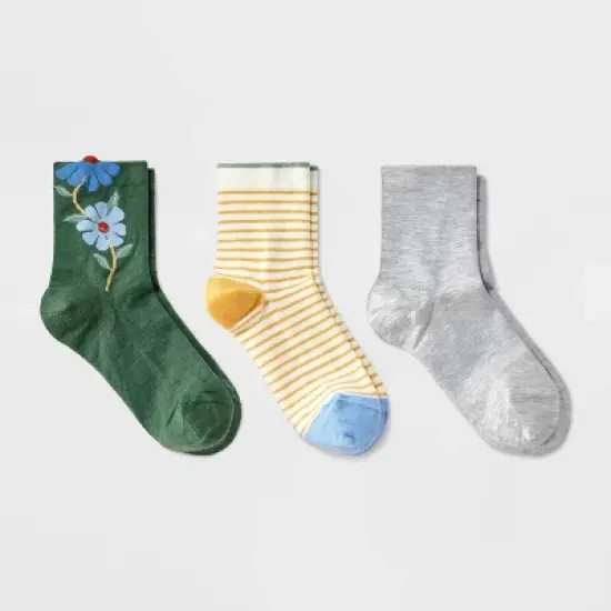 Women's 3pk Mid Crew Socks - A New Day&trade; image {3}