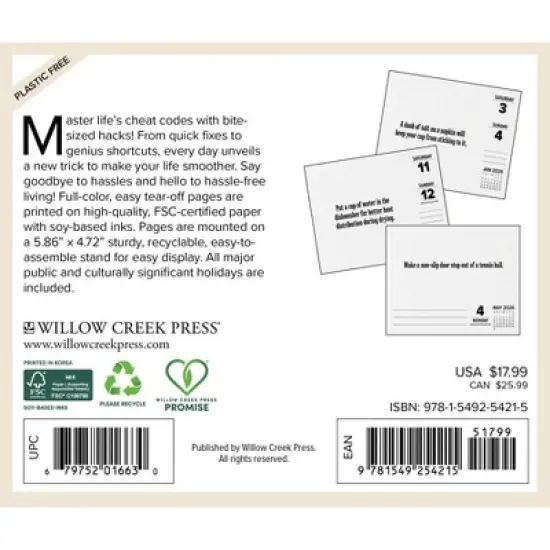 Willow Creek Press 2026 Hacks of Life Box Calendar image {1}
