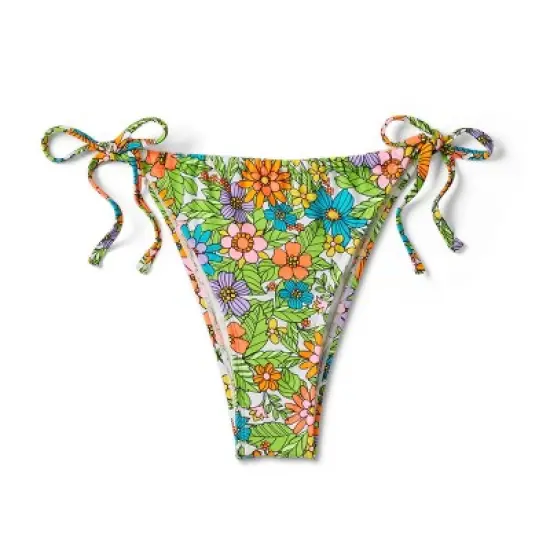 Women's Side-Tie Adjustable Coverage Ultra High Leg Bikini Bottom - Wild Fable&trade; Floral Print image {5}