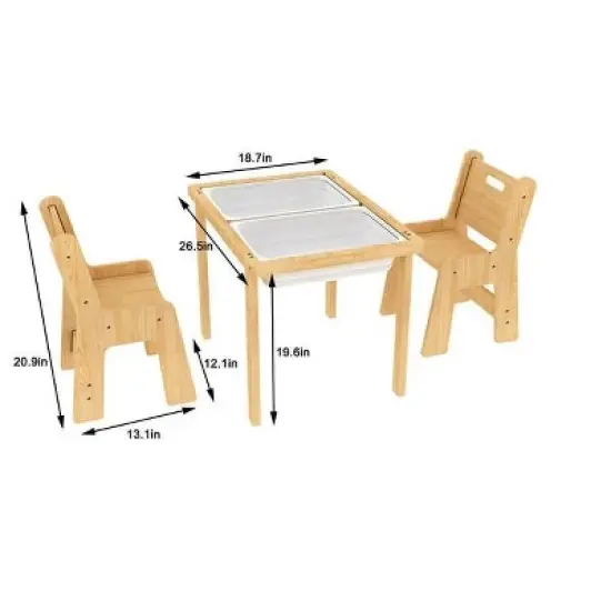 Avenlur Cordia Wooden Kids Activity Table and Chair Set &ndash; Natural Finish, Toddler & Preschool Learning Furniture image {12}