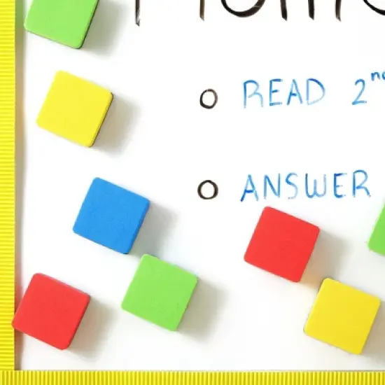 Juvale 24 Pack Magnetic Mini Dry Erase Erasers for Classroom, Whiteboard 4 Colors, 1.96 x .74 In image {1}