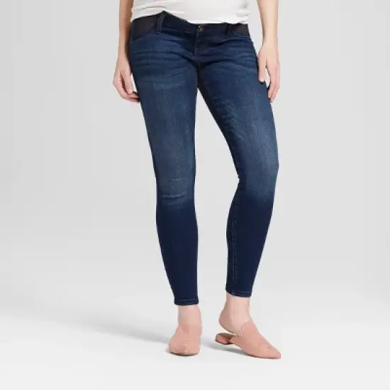 Under Belly Skinny Maternity Jeans - Isabel Maternity by Ingrid & Isabel&trade; Dark Blue image {4}