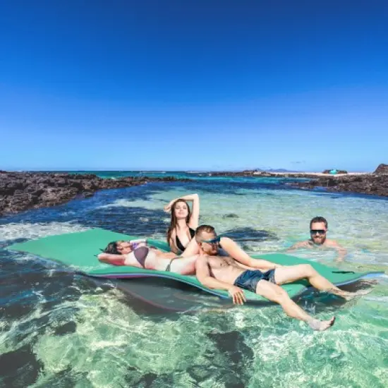 DSVIMOY 12'*5' Floating Mat, 3-Layer Swimming Pool Floating Water Mat, Thick Water Activities Mat for Lake, Oceans, Green, 149.5"*59"*1.3" image {4}