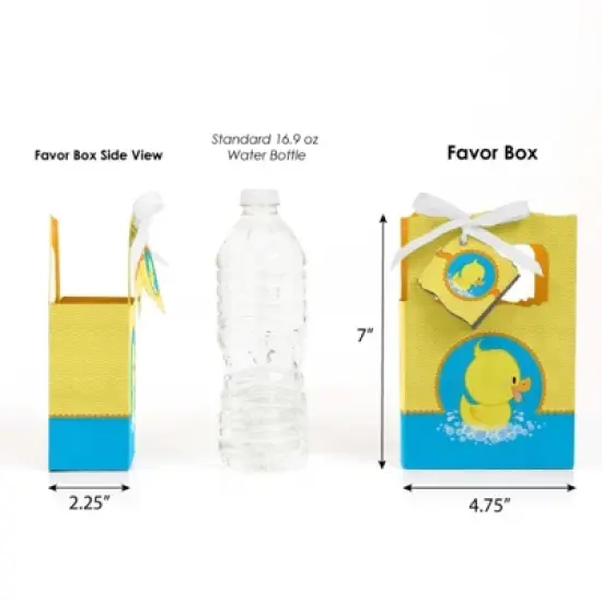 Big Dot of Happiness Ducky Duck - Baby Shower or Birthday Party Favor Boxes - Set of 12 image {1}