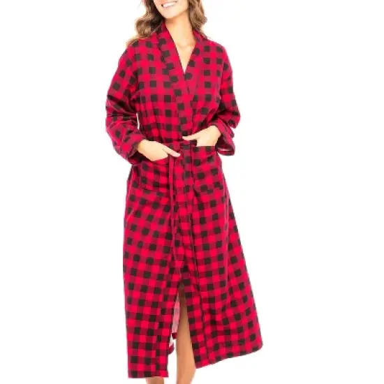 Women's Soft Cotton Flannel Robe, Long Hooded Night Dress image {4}