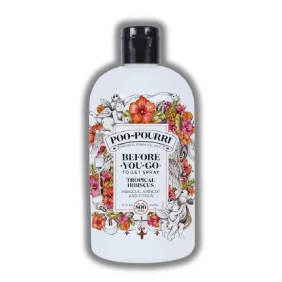 Poo-Pourri Before-You-Go Toilet Spray | Leaves your bathroom smelling fresh and clean. - Tropical Hibiscus (16 oz) XL refill image {5}