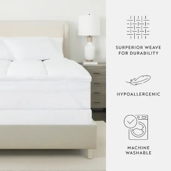 Ultra Soft Mattress Topper, 3"  Overfilled Down Alternative Pad - Becky Cameron image {2}