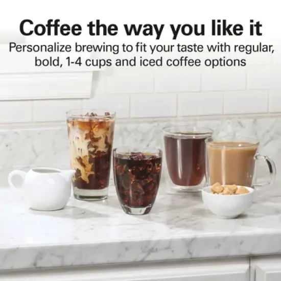 Hamilton Beach 12Cup Programmable Hot & Iced Coffee Maker 49620: Electric Drip Machine, 950W, Dishwasher-Safe Parts image {6}