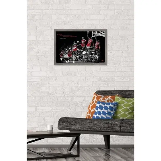 Trends International Michael Jordan - Fly Framed Wall Poster Prints image {1}