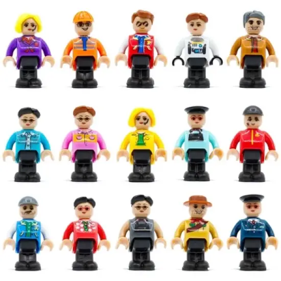 Playmags 15 Pack Magnetic Community Figures, Play People for Magnetic Tiles image {1}