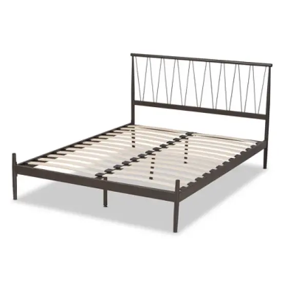 Samir Metal Platform Bed Black - Baxton Studio image {5}