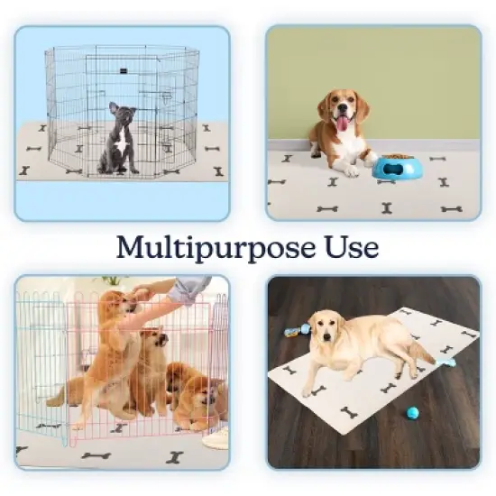 Dog Mat for Food Water, Crate Pad, Floor Protector Large and XL, Dog Bones image {4}