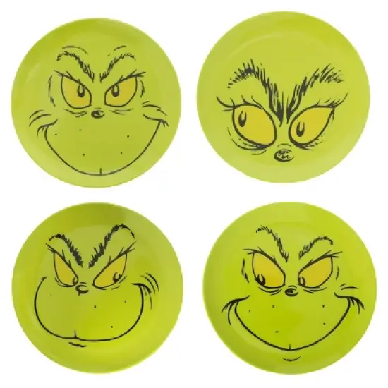 Grinch Facial Expressions 4-Pack 8 Plates image {5}