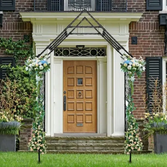 Steel Garden Arch Arbor Trellis 7.87x3.93Ft Metal Outdoor Patio Arch for Climbing Plants, Wedding, Yard, Garden Decor, Weather-Resistant image {5}