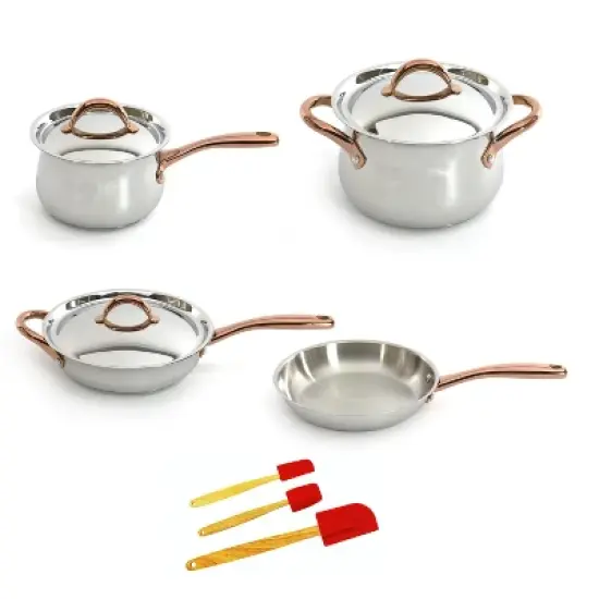 BergHOFF Ouro Gold 10Pc 18/10 Stainless Steel Cookware Set with Bronze Handles image {10}