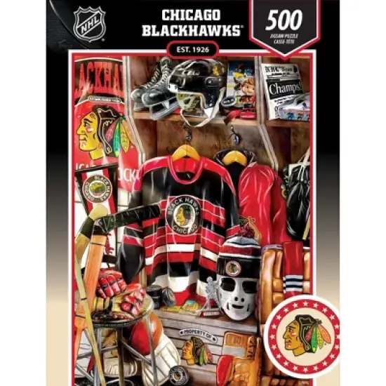 MasterPieces 500 Piece Puzzle - Chicago Blackhawks Locker Room - 15"x21" image {1}