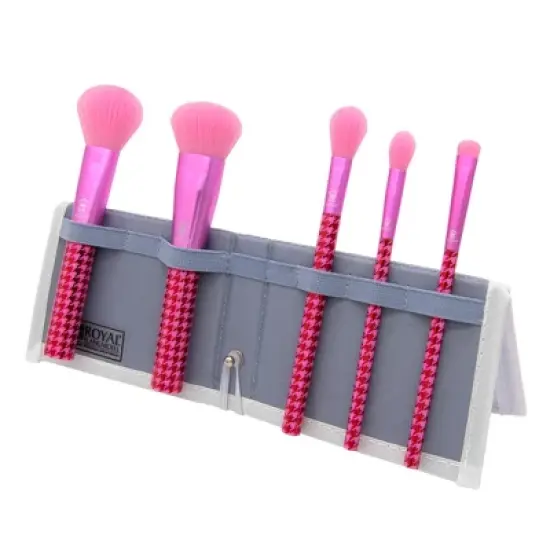 MODA Brush Keep It Classy Metallic Pink Face Flip Makeup Brush Set- 6pc image {9}