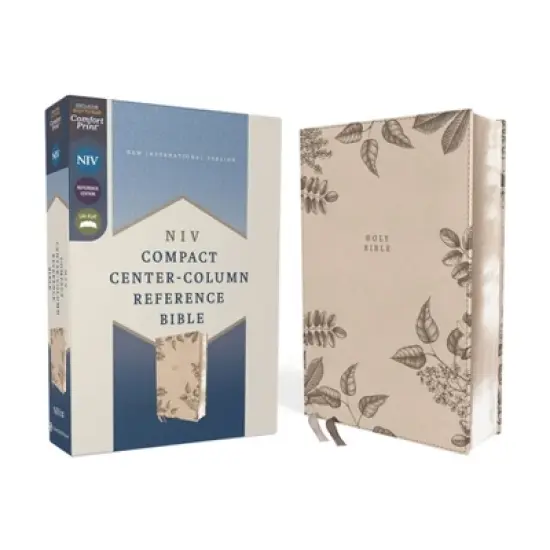 Niv, Compact Center-Column Reference Bible, Leathersoft, Stone, Red Letter, Comfort Print - by  Zondervan (Leather Bound) image {1}