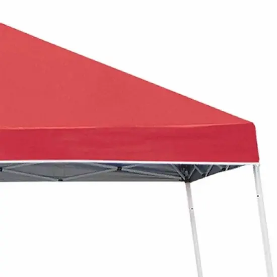 Z-Shade 10 x 10 Foot Angled Leg Outdoor Canopy Tent with a Push Button Locking System and Z-Shade 4 Pack of Heavy Duty Leg Weight Bags, Red image {3}