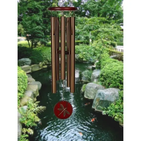 Woodstock Wind Chimes Signature Collection, Woodstock Habitats Chime, 26'' Bronze Dragonfly Wind Chime HCBRD image {1}