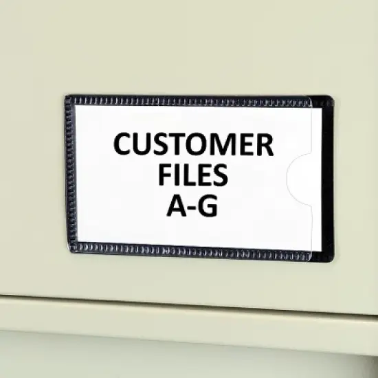 C-Line&reg; Slap 'N Go Magnetic Holders, Side Load, 4-1/4 x 2-1/2, Black, Pack of 10 image {2}