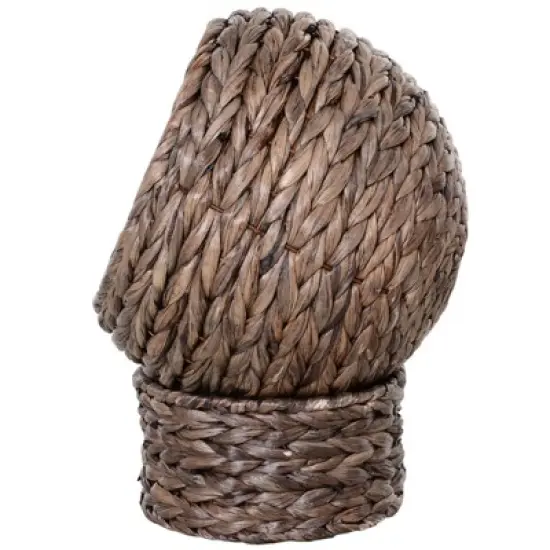 SEVOBAL Handwoven Elevated Cat Bed with Cushion & Stand,Egg Chair Shape Cat Basket Kitty House for Indoor,Brown (16.5"*13"*20.5") image {4}