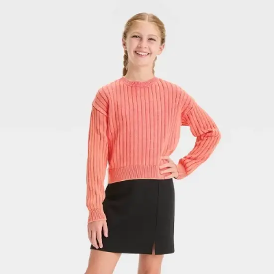 Girls' Wide Ribbed Pullover Sweater - art class&trade; image {3}