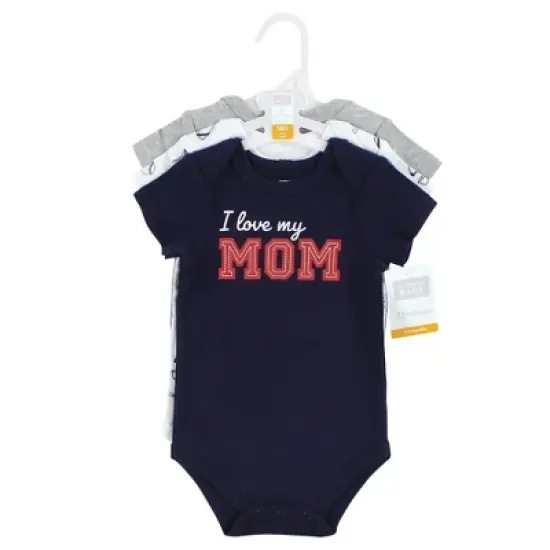 Hudson Baby Infant Boy Cotton Bodysuits, Love Mom image {1}