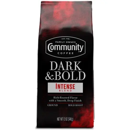 Community Coffee Dark & Bold Intense Blend Premium Dark Roast Ground Coffee - 12oz image {8}