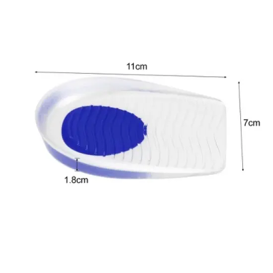 Unique Bargains Silicone Heel Support Cup Pads Orthotic Insole Plantar Care Heel Pads Ripple Pattern Size 40-46 2Pcs image {3}