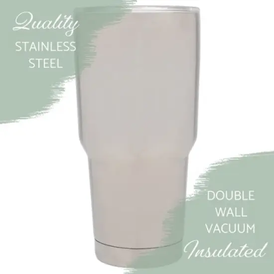 100 North 30 Ounce Stainless Steel On the Go Travel Tumbler With Push Top Lid, Basketball Sketch Silver image {2}