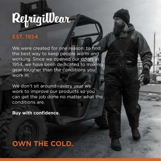 RefrigiWear Men's ComfortGuard Insulated High Bib Overalls Water-Resistant Denim image {5}