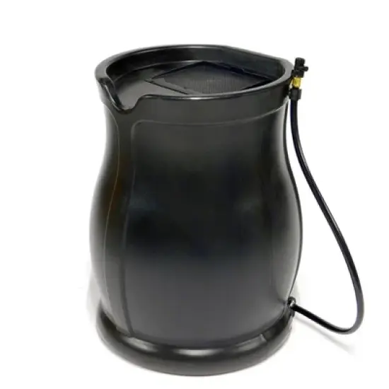 FCMP Outdoor Catalina 45 Gallon Rain Catcher Barrel w/ Hose, Black image {6}