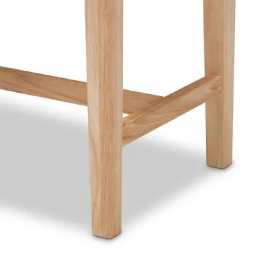 Danyl Wood Rattan Accent Bench Oak Brown - Baxton Studio image {6}