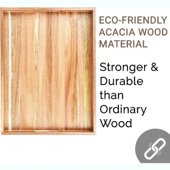 Attop Decorative Serving Trays Platter for Breakfast in Bed, Lunch, Dinner, Appetizers, Patio, Ottoman, Coffee Table, BBQ image {4}