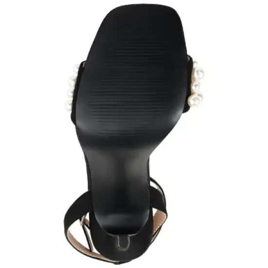 Journee Collection Womens Romey Buckle High Stiletto Open Toe Pumps image {4}