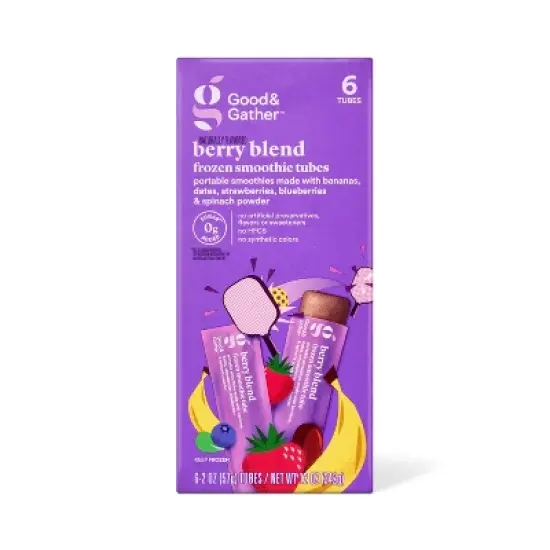 Naturally Flavored Berry Blend Frozen Smoothie Tubes - 12oz/6ct - Good & Gather&trade; image {4}