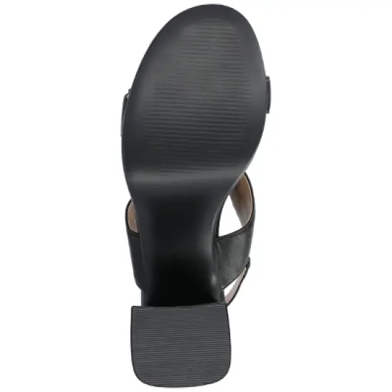 Journee Collection Womens Brookan Sling Back Covered Block Heel Platform Sandals image {4}