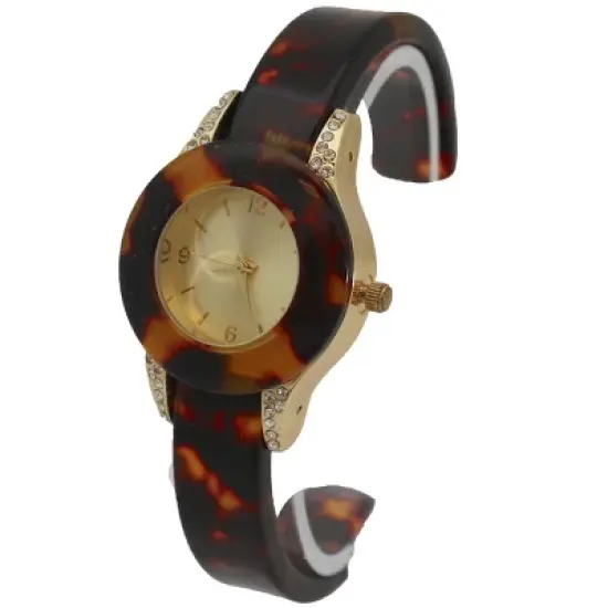 OLIVIA PRATT RHINESTONE TORTOISE BANGLE WATCH image {2}