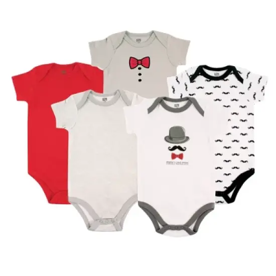 Hudson Baby Infant Boy Cotton Bodysuits 5pk, Gentlemen image {1}