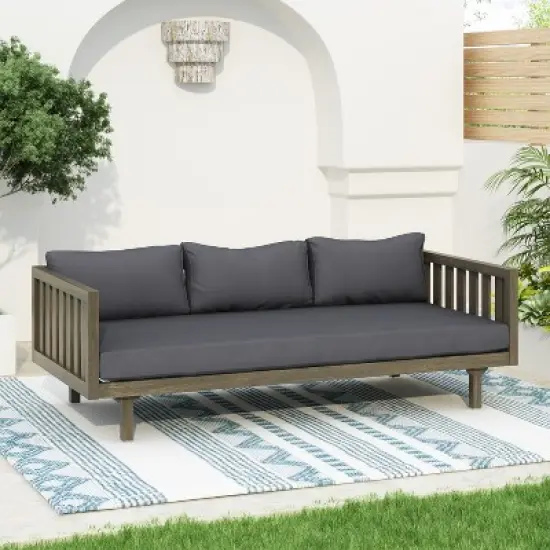 GDFStudio Bordeaux Acacia 3-Seater 67" Outdoor Sofa with Water-Resistant Cushions image {9}