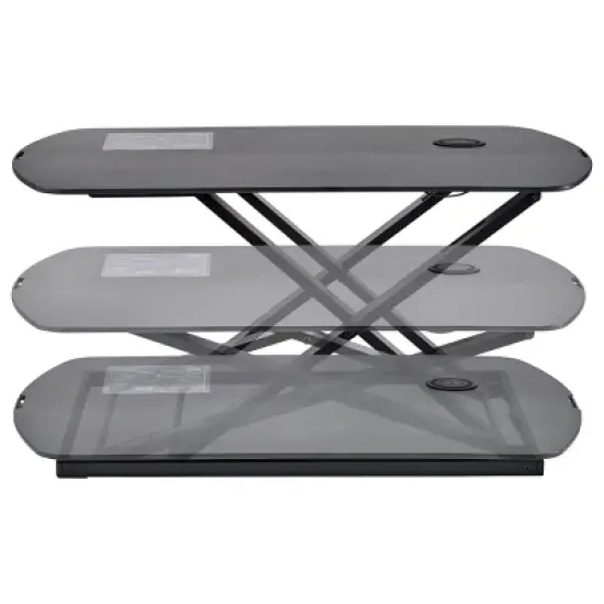 Standing Desk Converter with Wireless Charging Pad Manual Adjustment Black - Bostitch image {1}