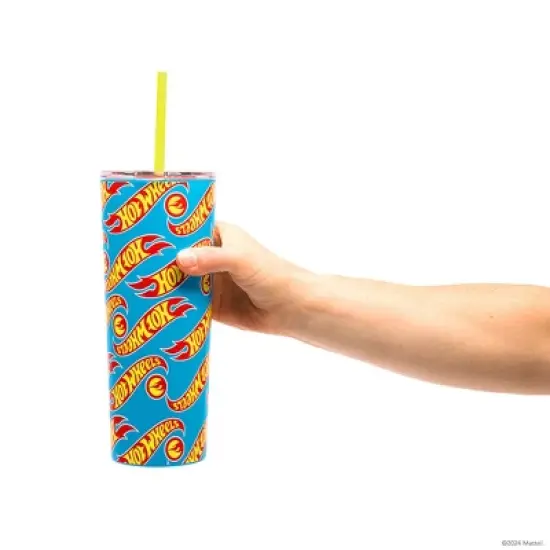 Hot Wheels x Dragon Glassware 24 oz Vacuum Insulated Tumbler with Lid and Straws image {7}