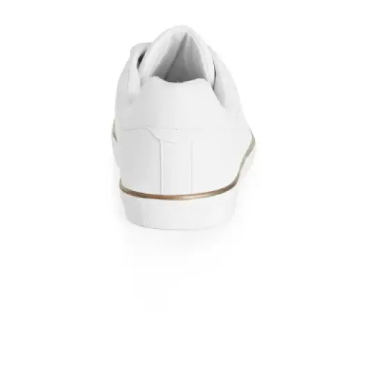 Women's WIDE FIT Metallic Stripe Trainer - white | EVANS image {2}