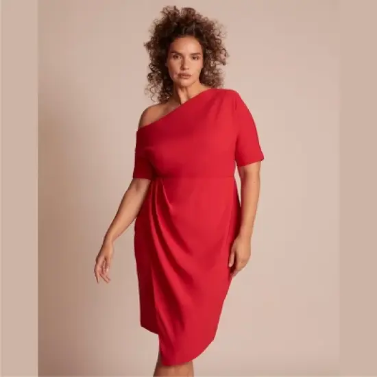 11 Honor&eacute; Collection Women's Off-the-shoulder Asymetrical Midi Dress image {8}