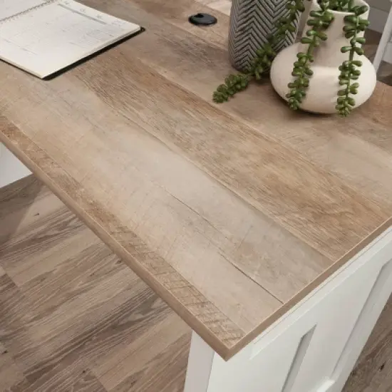 August Hill L-Shaped Home Office Desk Soft White - Sauder image {1}