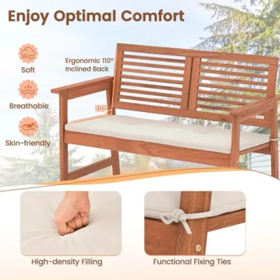 Costway 4 PCS Patio Conversation Set with Soft Seat Cushions 2-Tier Rectangle Coffee Table image {6}