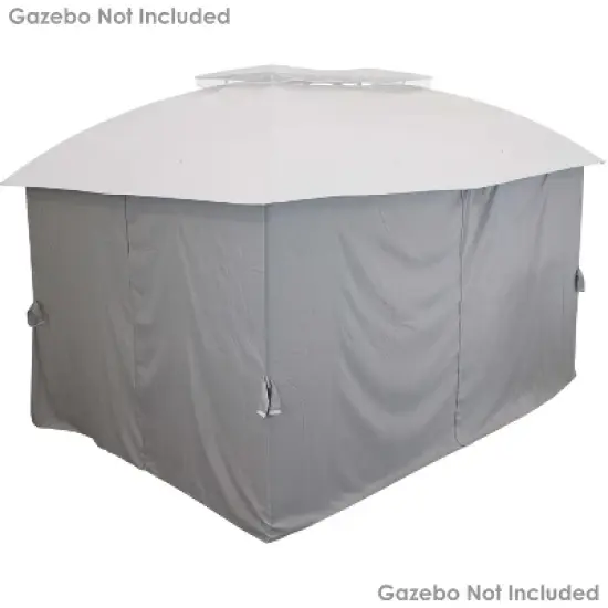 Sunnydaze Gazebo 4-Piece Polyester Sidewall Set for 10' x 13' Soft Top Rectangle Patio Gazebo - 125" W x 77" H image {5}
