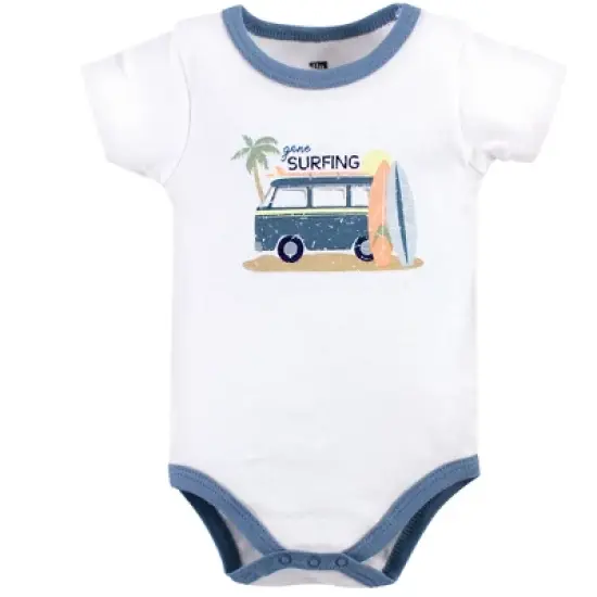 Hudson Baby Infant Boy Cotton Bodysuit, Shorts and Shoe 3pc Set, Gone Surfing image {2}